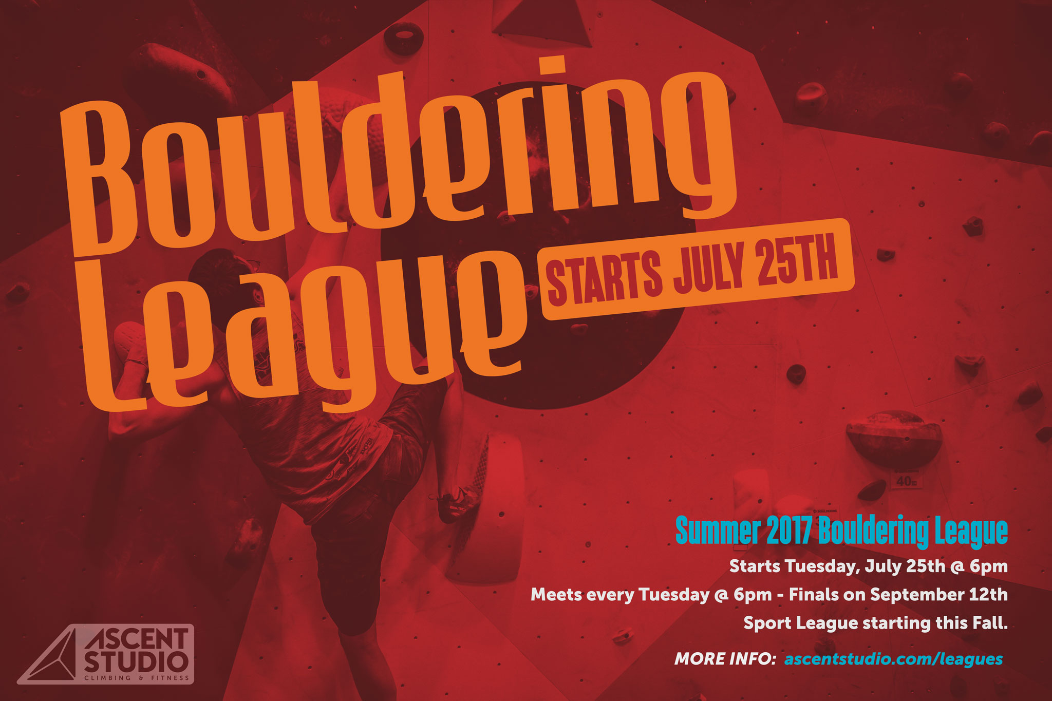Summer Bouldering League Poster 2017